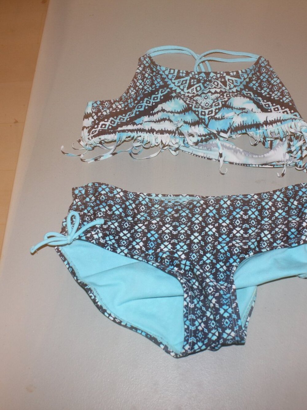 Blue & White 2 Pcs Justice Bikini Swimsuit Size 14